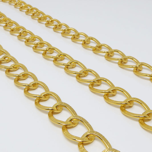 Metallkette Gliederkette 1m Schmuckkette aus Alu Kettenrohling Gold
