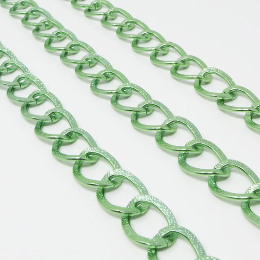 Metallkette Gliederkette 1m Schmuckkette aus Alu Kettenrohling Grün