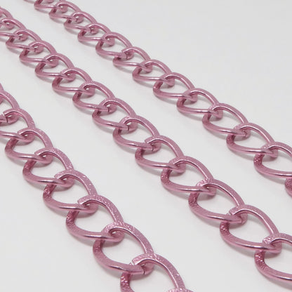 Metallkette Gliederkette 1m Schmuckkette aus Alu Kettenrohling Pink