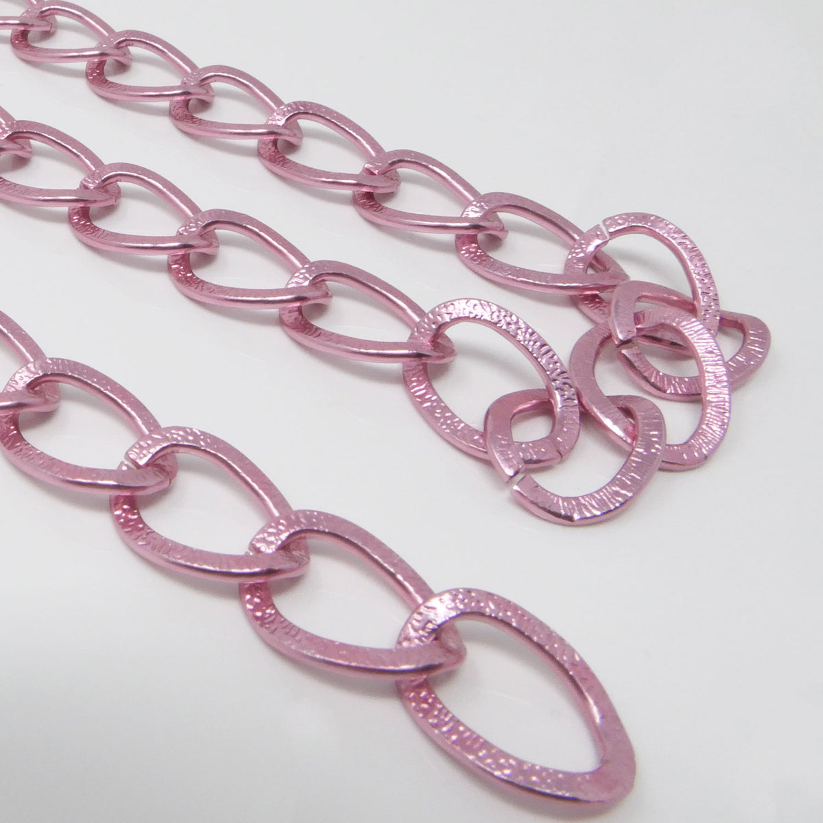 Metallkette Gliederkette 1m Schmuckkette aus Alu Kettenrohling Pink