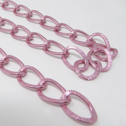 Metallkette Gliederkette 1m Schmuckkette aus Alu Kettenrohling Pink