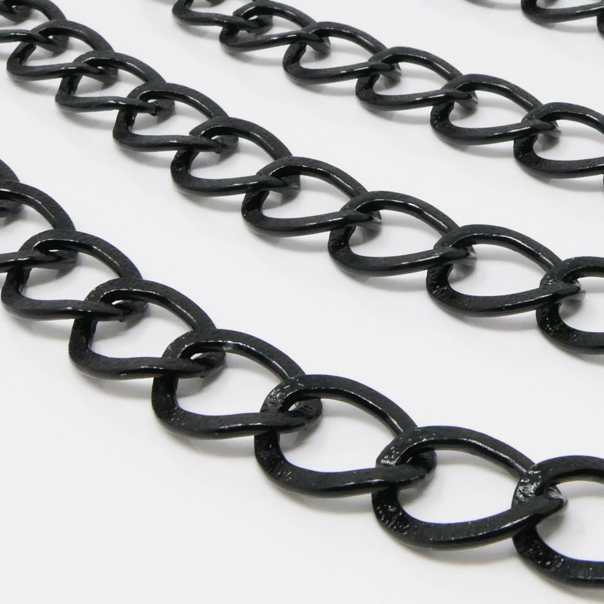 Metallkette Gliederkette 1m Schmuckkette aus Alu Kettenrohling Schwarz