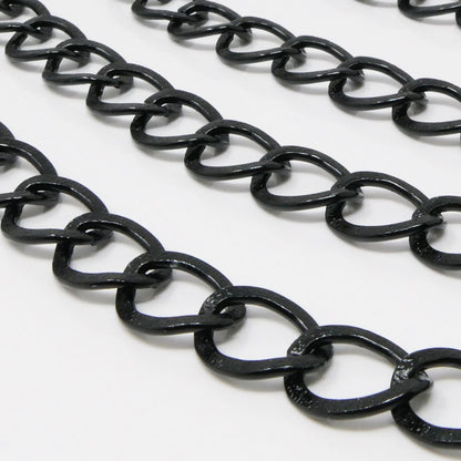 Metallkette Gliederkette 1m Schmuckkette aus Alu Kettenrohling Schwarz