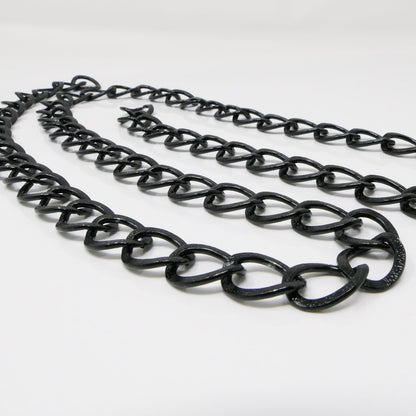 Metallkette Gliederkette 1m Schmuckkette aus Alu Kettenrohling Schwarz