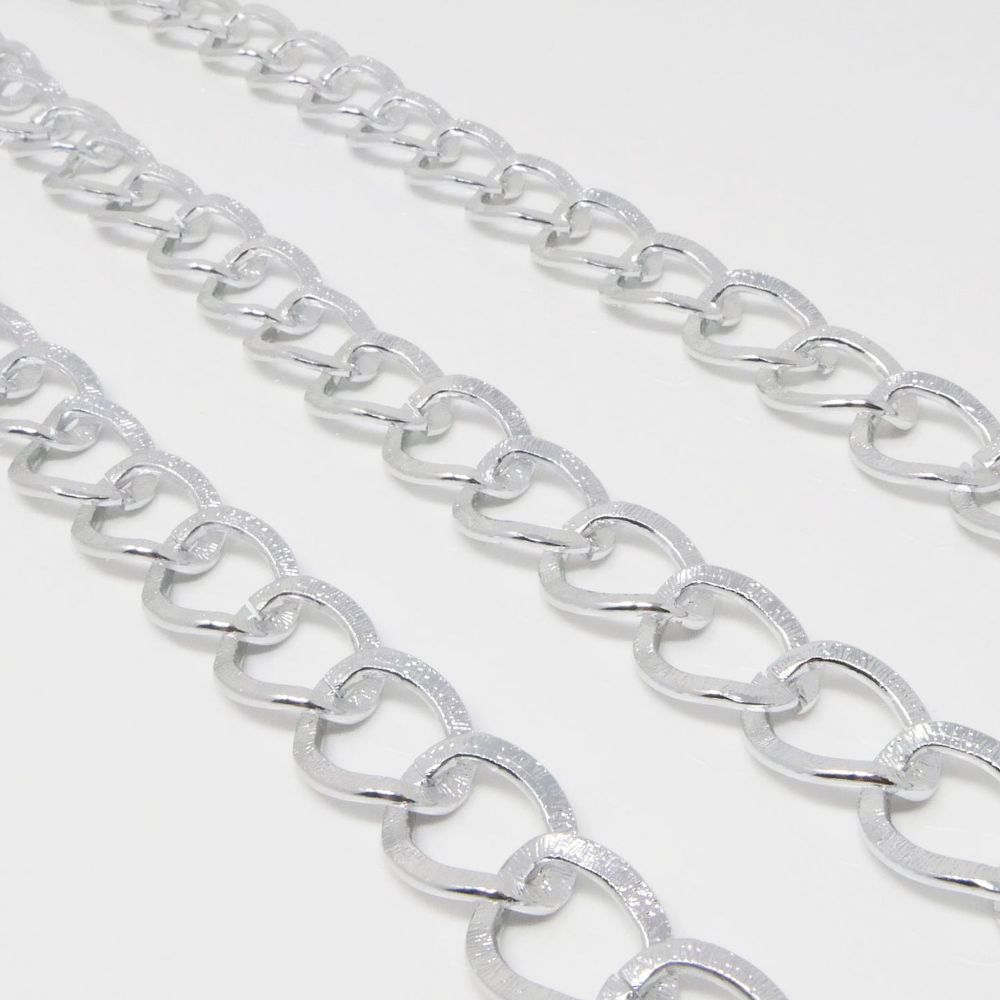 Metallkette Gliederkette 1m Schmuckkette aus Alu Kettenrohling Silber