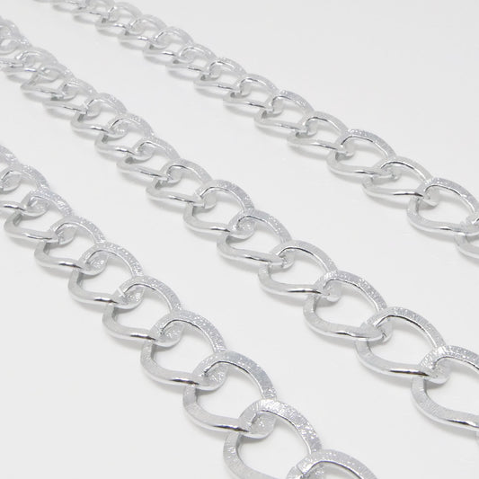 Metallkette Gliederkette 1m Schmuckkette aus Alu Kettenrohling Silber
