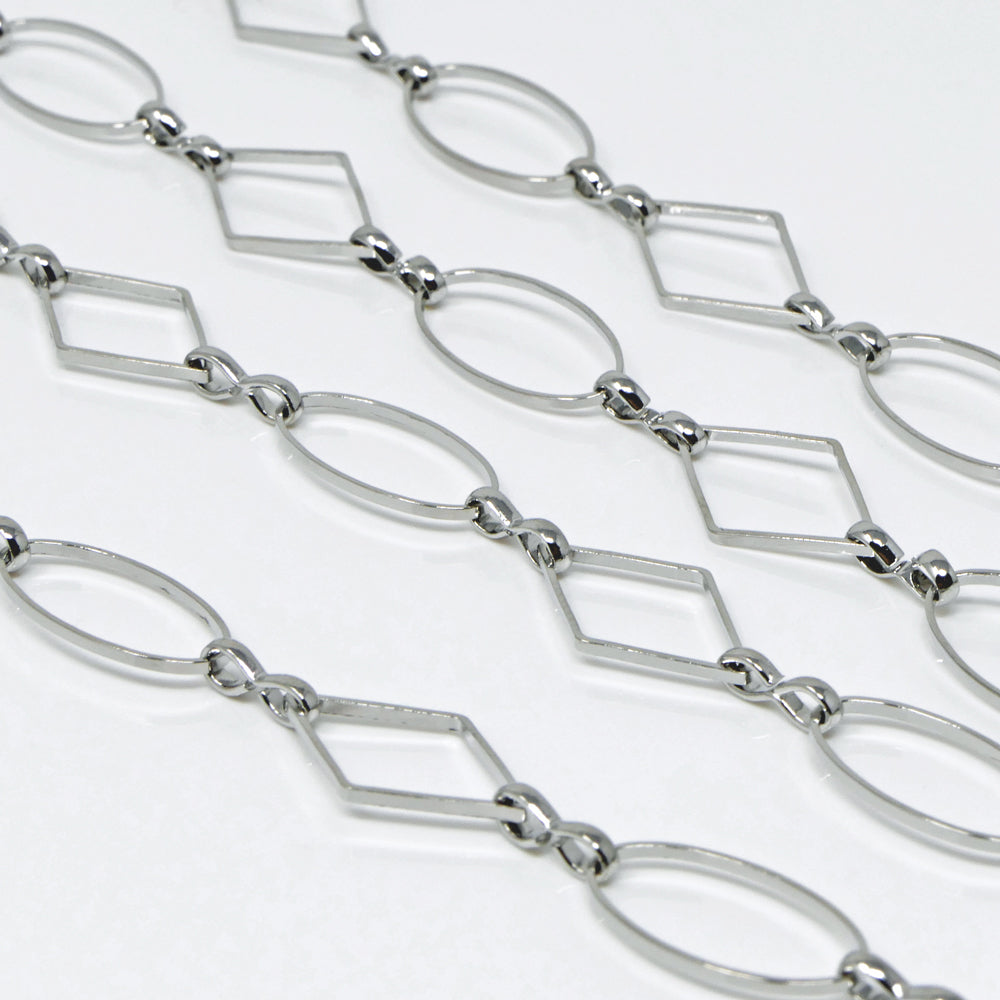 Metallkette 1m Gliederkette mit Glieder á 16mm Metall Kette Altsilber Schmuckketten zum Basteln