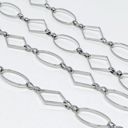 Metallkette 1m Gliederkette mit Glieder á 16mm Metall Kette Altsilber Schmuckketten zum Basteln