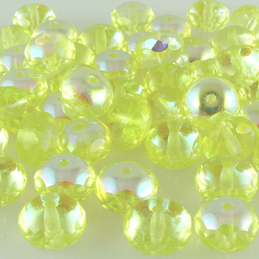 Glasschliffperle Rondell 5x8mm peridot AB -3015