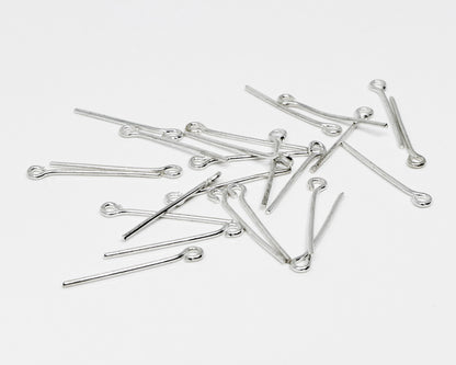Ösenstifte Kettelstifte Silber 20mm Stifte 25x Kettenverbinder Verbinder zum Perlen Basteln