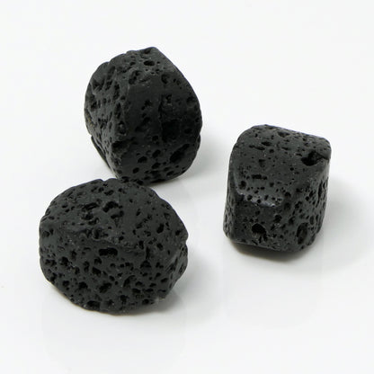 Lavaperlen 3 Stück schwarz Nugget 18x13mm Lava Perlen zum Basteln