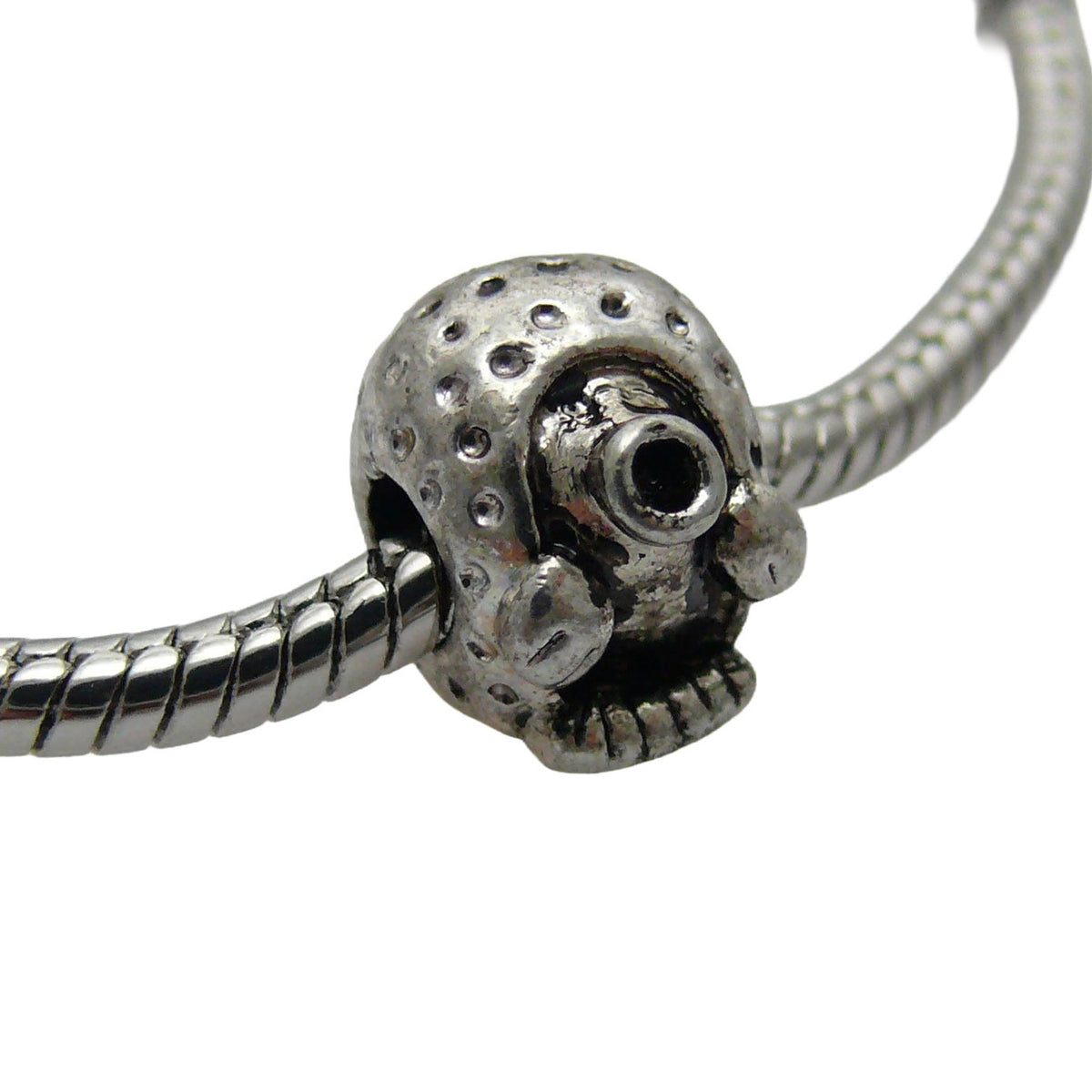 1x Metallbead Perle Metallperlen Igel Metall Beads Tierperlen 10mm silberfarben