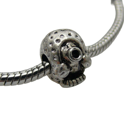 1x Metallbead Perle Metallperlen Igel Metall Beads Tierperlen 10mm silberfarben