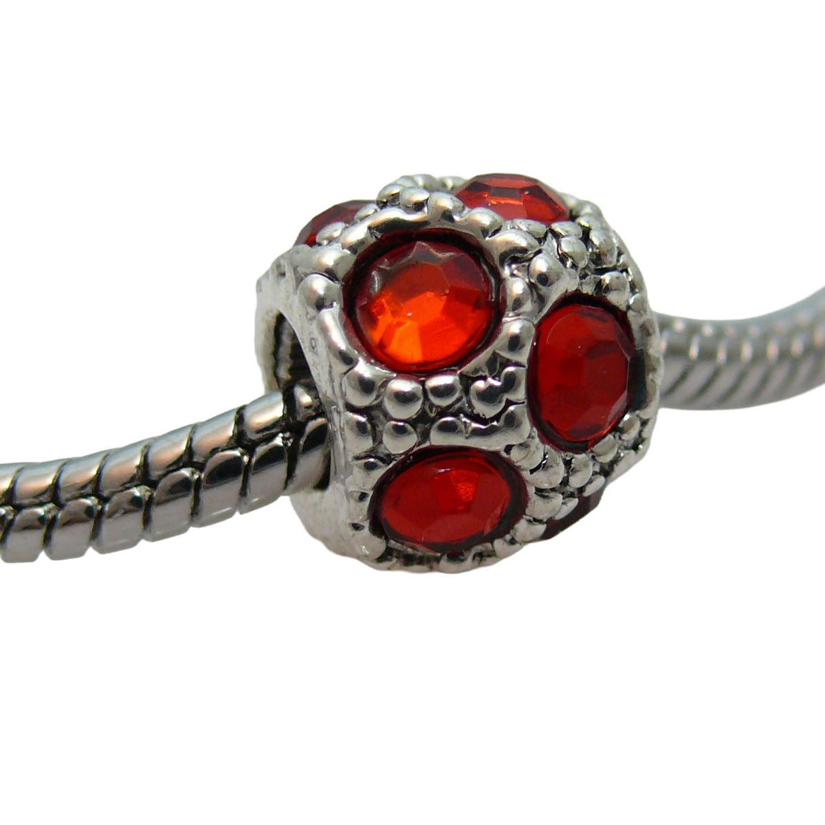 1x Metallbead Kugel Strass Metall Bead rot Strassperlen zum Sammeln Metallperlen