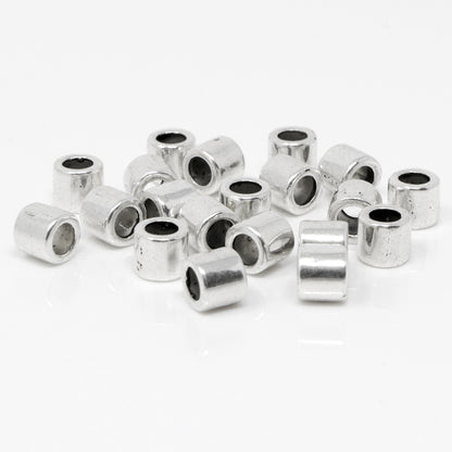 Metallperlen 20 St. Perlen 4x5mm Spacer Großlochperlen silber Metallrocailles