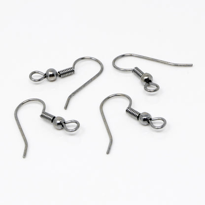 Ohrhaken Ohrhänger 20mm Altsilber 4 St. Fischhaken Ohrringe selber herstellen