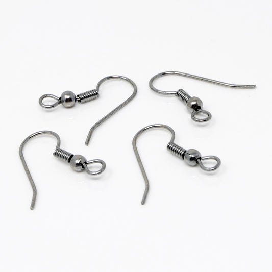Ohrhaken Ohrhänger 20mm Altsilber 4 St. Fischhaken Ohrringe selber herstellen