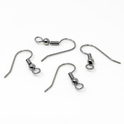 Ohrhaken Ohrhänger 20mm Altsilber 4 St. Fischhaken Ohrringe selber herstellen