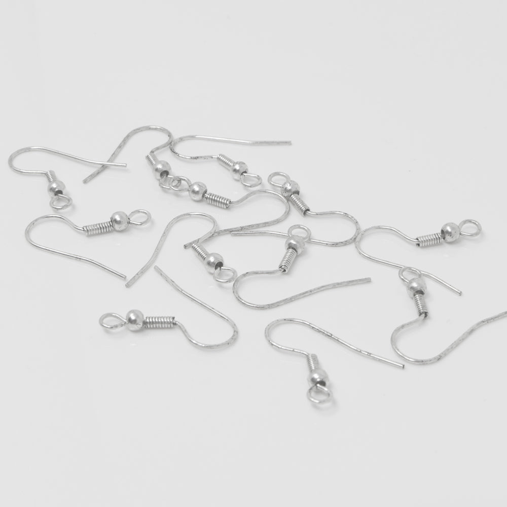 Ohrhaken Ohrhänger 20mm Antiksilber 10 St. Fischhaken Ohrringe selber machen -286