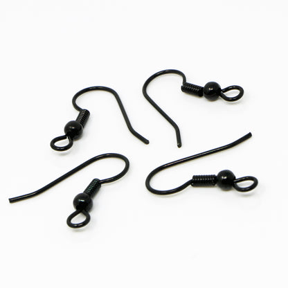 Ohrhaken Ohrhänger 20mm Schwarz 4 St. Fischhaken Ohrringe selber herstellen