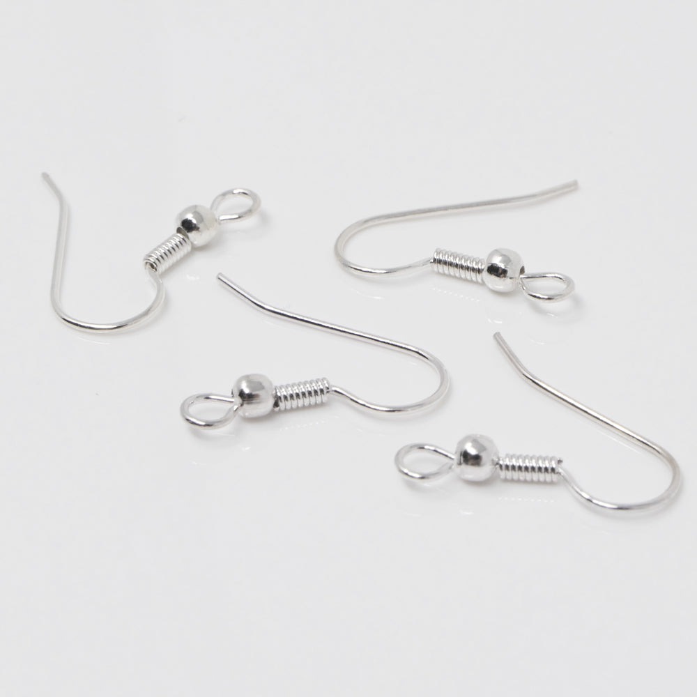 Ohrhaken Ohrhänger 20mm Silber 4 St. Fischhaken Ohrringe selber herstellen