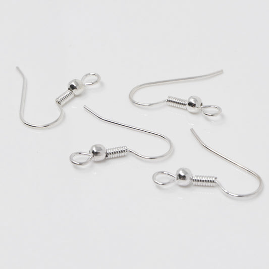 Ohrhaken Ohrhänger 20mm Silber 4 St. Fischhaken Ohrringe selber herstellen