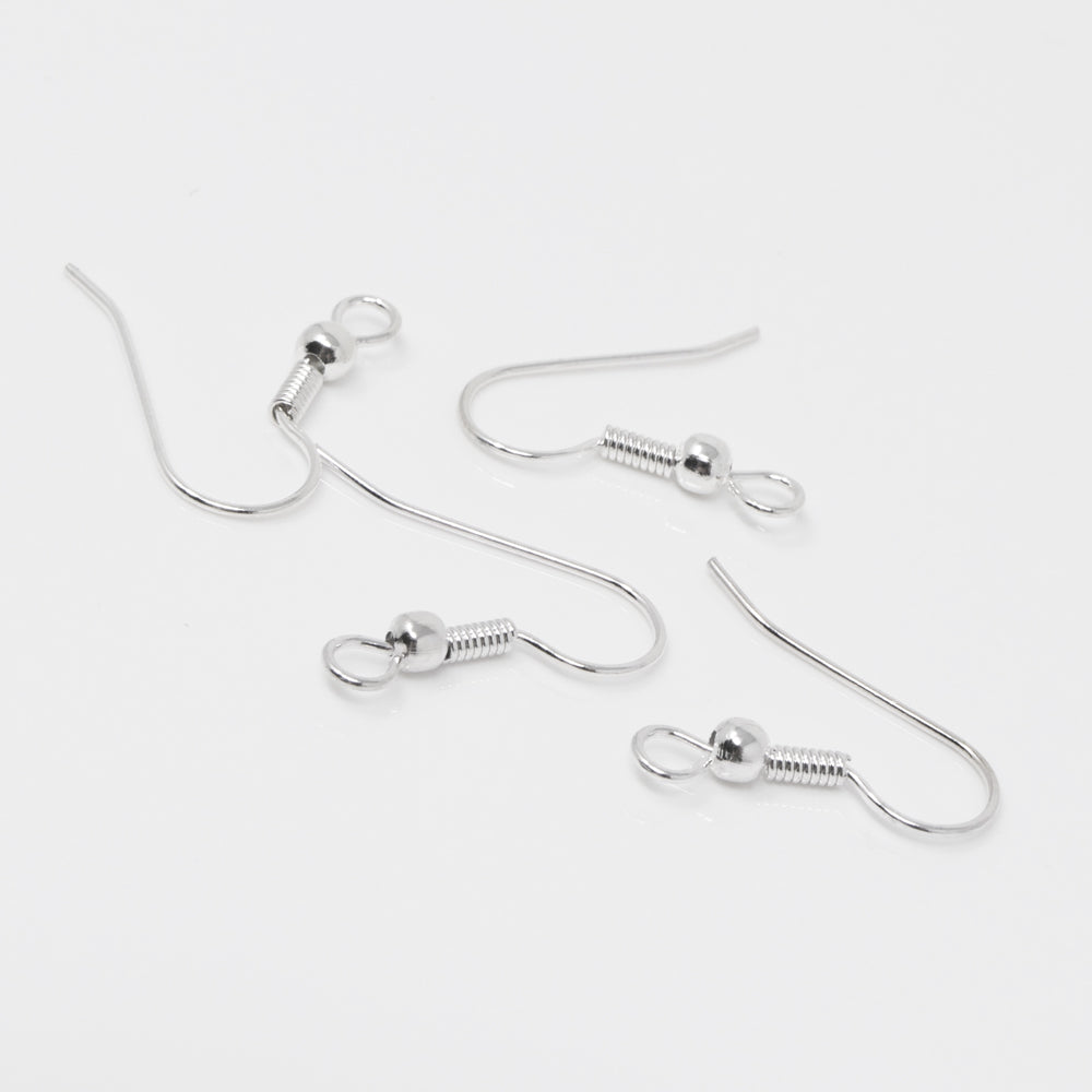 Ohrhaken Ohrhänger 20mm Silber 4 St. Fischhaken Ohrringe selber herstellen