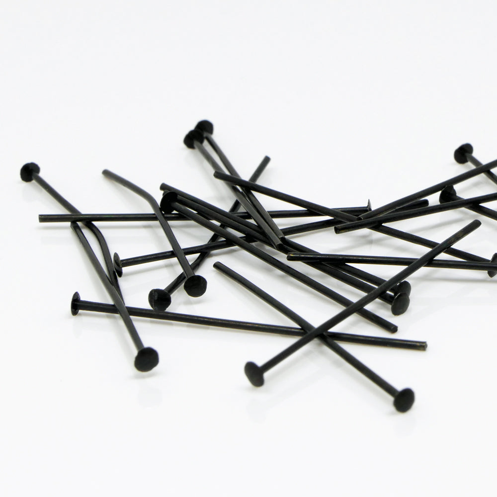 Nietstifte 30mm Kopfstifte Schwarz 20 St. Stifte Prismenstifte zum Schmuck herstellen