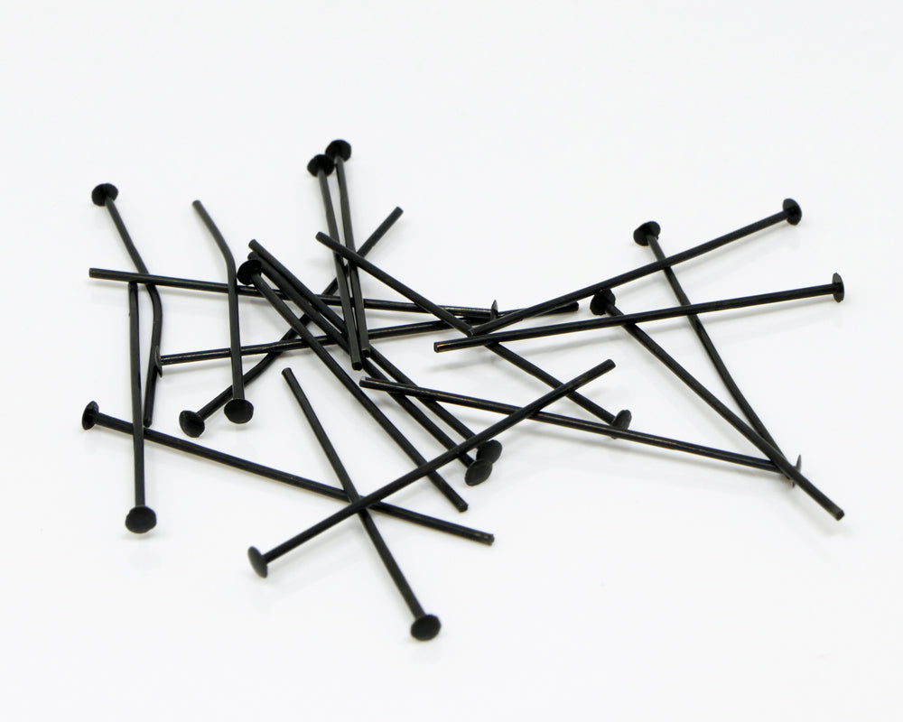 Nietstifte 30mm Kopfstifte Schwarz 20 St. Stifte Prismenstifte zum Schmuck herstellen
