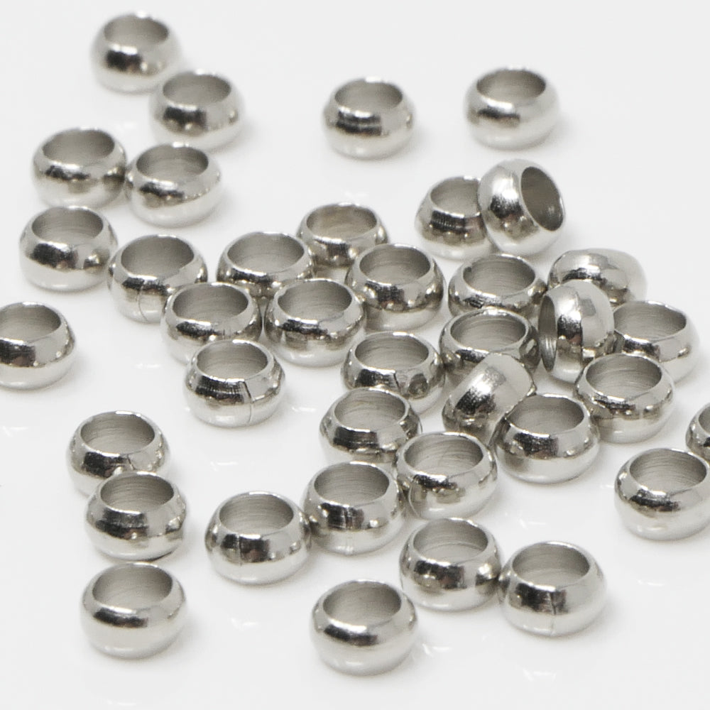 Quetschperlen 50 St. Crimpperlen 3,5mm Altsilber Metallperlen zum Basteln