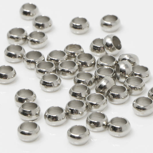 Quetschperlen 50 St. Crimpperlen 3,5mm Altsilber Metallperlen zum Basteln