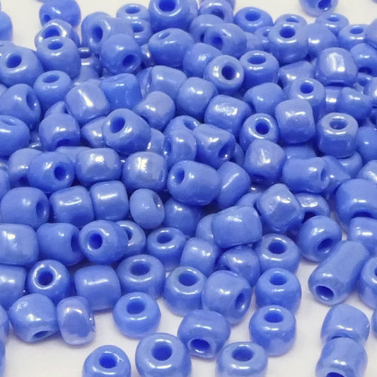Rocailles Perlen 250 St. Glasperlen Blau opak 4mm Bastelperlen Indianerperlen
