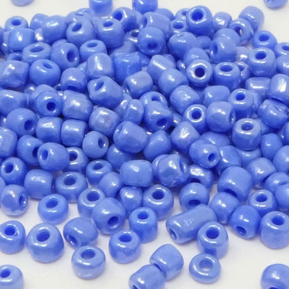 Rocailles Perlen 250 St. Glasperlen Blau opak 4mm Bastelperlen Indianerperlen