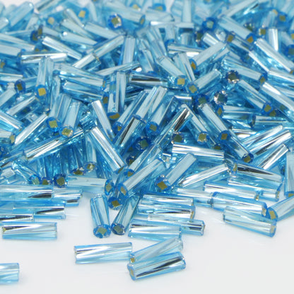 Rocailles-Stifte 7mm Azurblau 460x Röhrchen getwistet Perlen Tubes zum Auffädeln