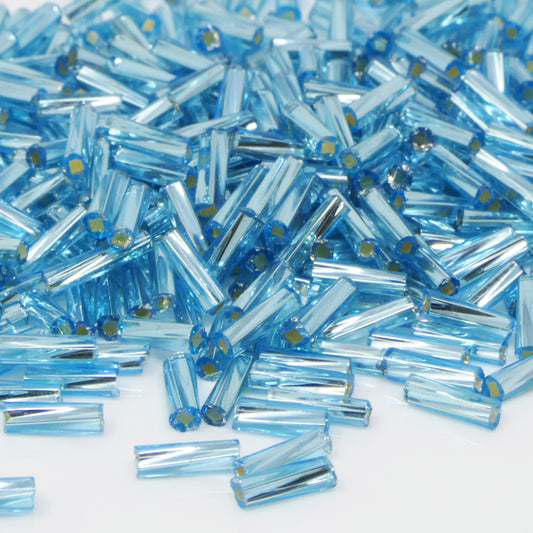Rocailles-Stifte 7mm Azurblau 460x Röhrchen getwistet Perlen Tubes zum Auffädeln