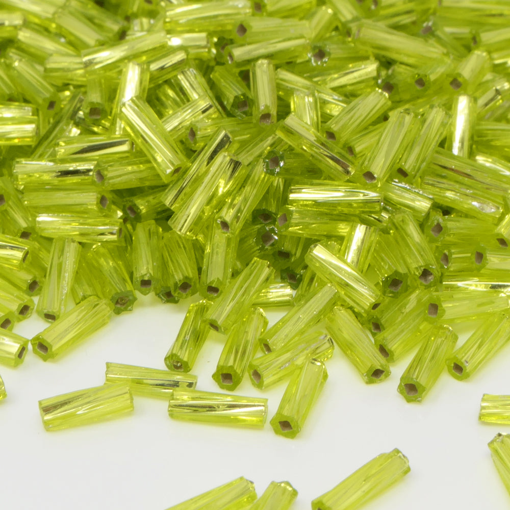 Rocailles-Stifte 6,5mm Olivgrün 560x Röhrchen getwistet Perlen Tubes zum Auffädeln