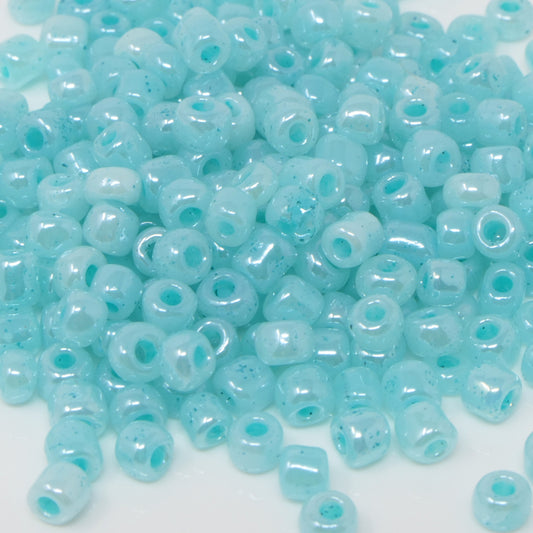 Rocailles Perlen 230 St. Glasperlen hellblau opak 4mm Bastelperlen Beads -1821