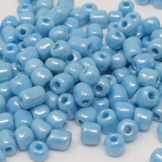 Rocailles Perlen 215 St. Glasperlen Hellblau opak 4mm Bastelperlen Indianerperlen