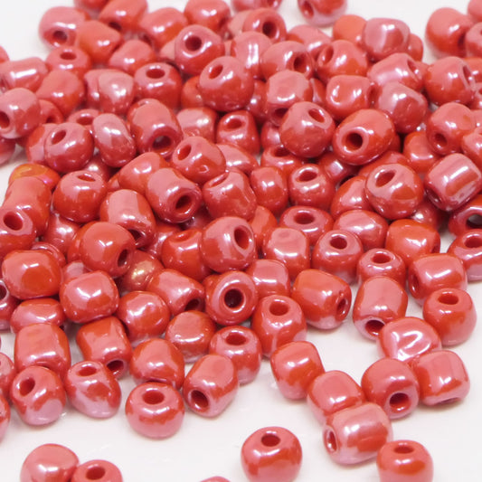 Rocailles Perlen 200 St. Glasperlen Hellrot opak 4mm Bastelperlen Indianerperlen