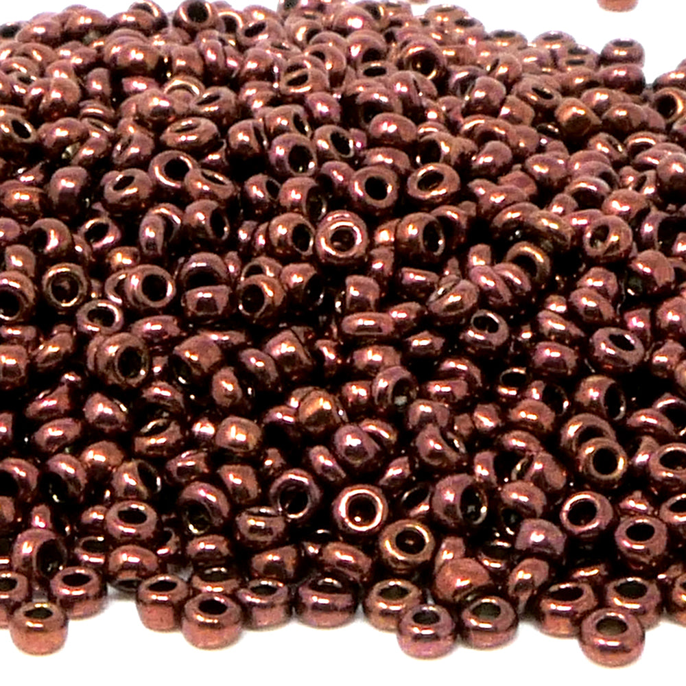 Rocailles Glasperlen 1900 St. Dunkelbraun Metallic Perlen 2 mm Basteln mit Rocaillesperlen