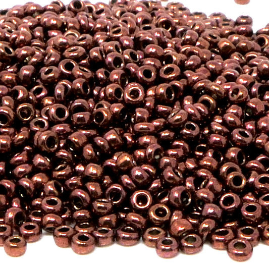 Rocailles Glasperlen 1900 St. Dunkelbraun Metallic Perlen 2 mm Basteln mit Rocaillesperlen