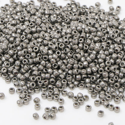 Rocailles Glasperlen 1700 St. Altsilber Metallic Perlen 2 mm Basteln mit Rocaillesperlen