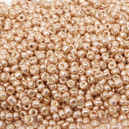 Rocailles Glasperlen 1700 St. Apricot Metallic Perlen 2 mm Basteln mit Rocaillesperlen