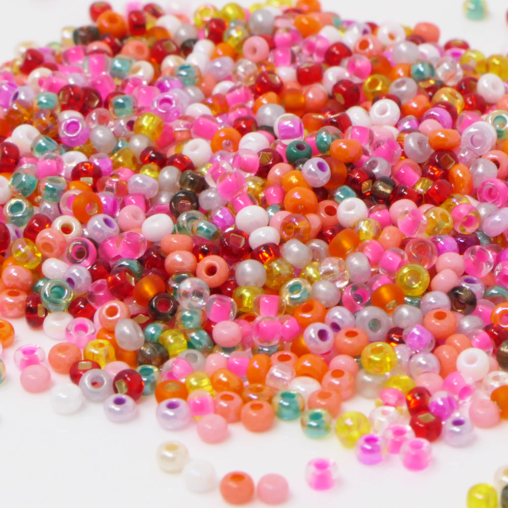 Rocailles Perlen Glasperlen 1500 St. Farben-Mix 2mm bunt Rocaillesperlen Perlenmix 11/0