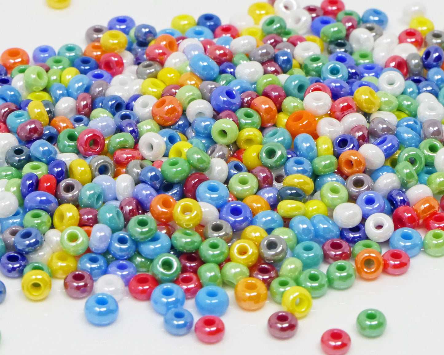 Rocailles Perlen 520x Glasperlen Farben-Mix 3,2mm bunt Rocaillesperlen Perlenmix 7/0