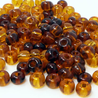 Rocailles Perlen 6mm Glasperlen Mix  3/0 braun Rocaillesperlen 100 St. Perlenmix -1520