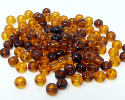 Rocailles Perlen 6mm Glasperlen Mix  3/0 braun Rocaillesperlen 100 St. Perlenmix -1520