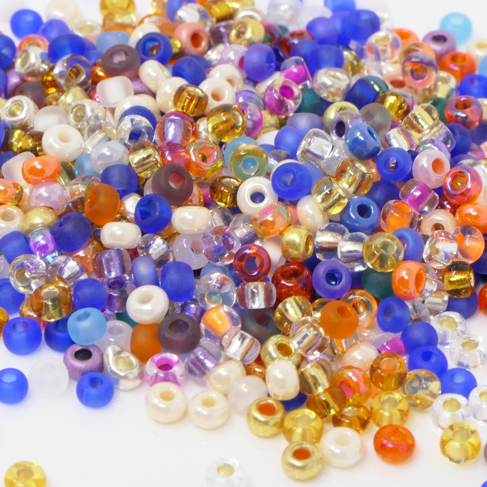 Rocailles Perlen Glasperlen 650 St. Farben-Mix 3mm Bunt Rocaillesperlen Perlenmix Indianerperlen -721
