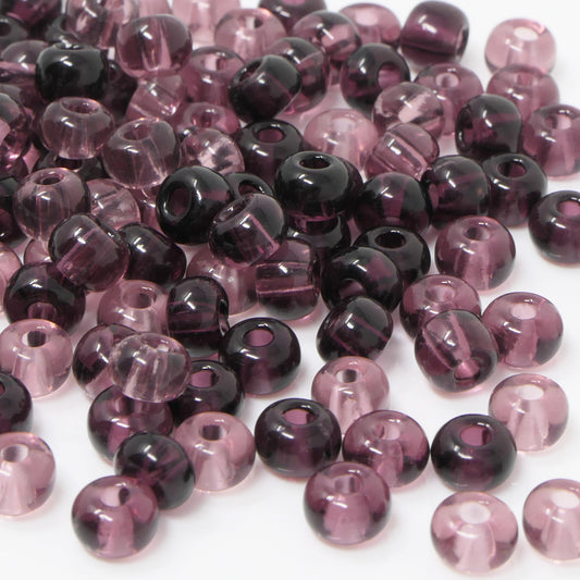 Rocailles Perlen 5,5mm Glasperlen Mix 3/0 lila Rocaillesperlen 110 St. Perlenmix -728