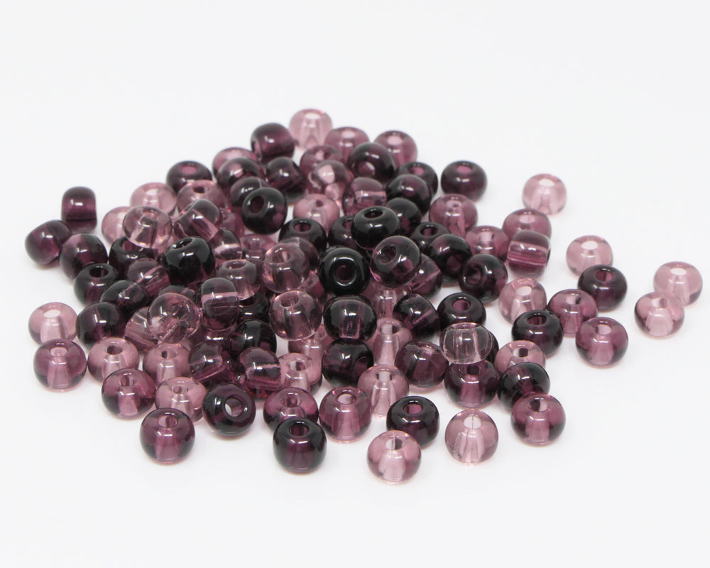 Rocailles Perlen 5,5mm Glasperlen Mix 3/0 lila Rocaillesperlen 110 St. Perlenmix -728